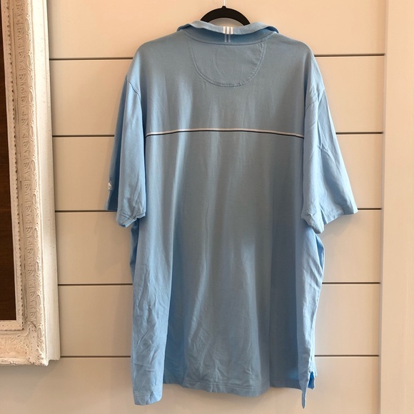 Adidas climalite light blue polo golf shirt B2 - Picture 2 of 5